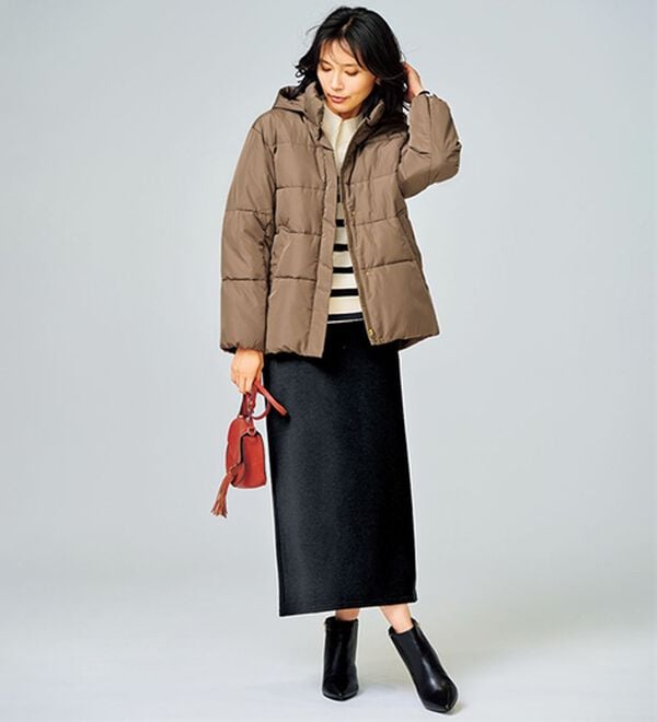 BELLUNA（ベルーナ）の「裏起毛素材ふくれジャカードナロースカート（ロングスカート）」｜詳細画像