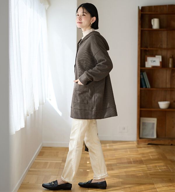 Viola e Viola（ヴィオラ エ ヴィオラ）の「ニット風カットソーパーカーチュニック（パーカー）」｜詳細画像