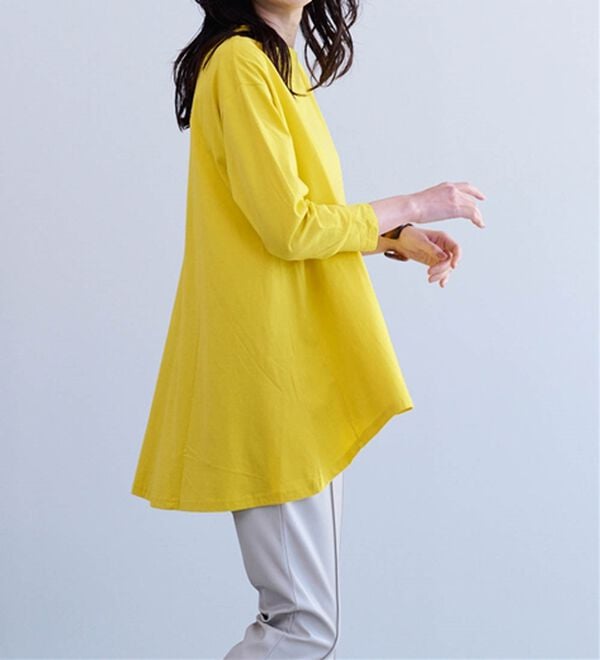 RANAN（ラナン）の「＜ＢＣ＞綿１００％ひんやりフレアーシルエットチュニック（カットソー）」｜詳細画像