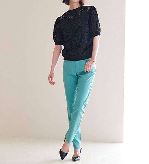 RANAN（ラナン）の「花柄立体レースリブ切替プルオーバー（ブラウス）」｜詳細画像