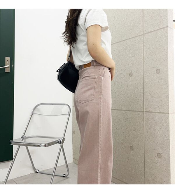 GeeRA（ジーラ）の「オリジナルパッチハイウエストデニム（ワイドパンツ・ガウチョ）」｜詳細画像