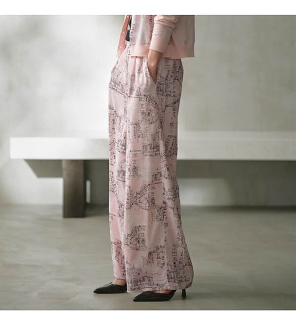 RANAN（ラナン）の「スカーフプリントセミワイドパンツ（フルレングスパンツ）」｜詳細画像