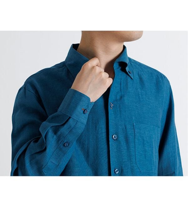 「＜コムルヴァン・オム＞大人のフレンチリネン１００％シャツ（メンズシャツ）」｜詳細画像