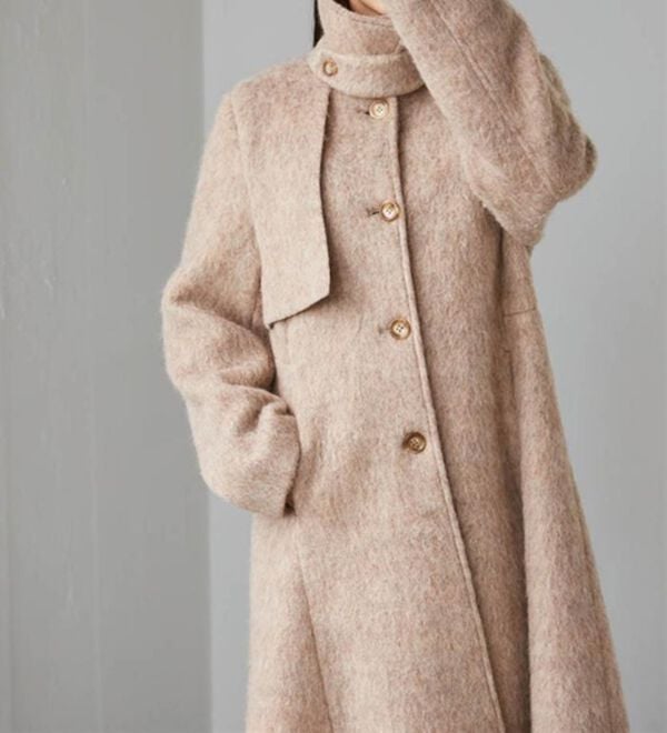 RANAN（ラナン）の「2WAYフレアーステンカラーシャギーコート（ロングコート）」｜詳細画像