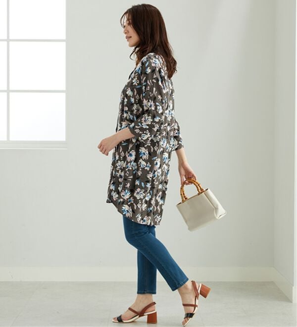 「【接触冷感】レーヨン素材ブザム切替ワンピース（その他ワンピース）」｜詳細画像