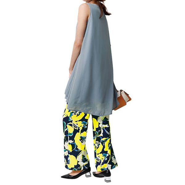 RANAN（ラナン）の「ひんやり！ノースリーブ異素材使いフレアーチュニック（チュニック）」｜詳細画像