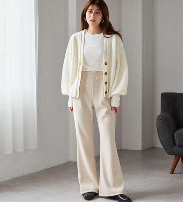 RANAN（ラナン）の「あったか裏ベロアニットコールフレアパンツ（フルレングスパンツ）」｜詳細画像