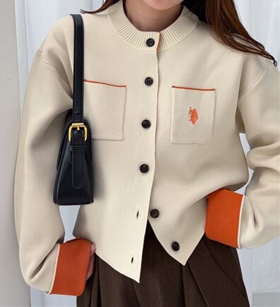 RANAN（ラナン）の「＜U.S.POLO ASSN.＞Ｗフェイスバイカラーカーディガン（ニットカーディガン）」