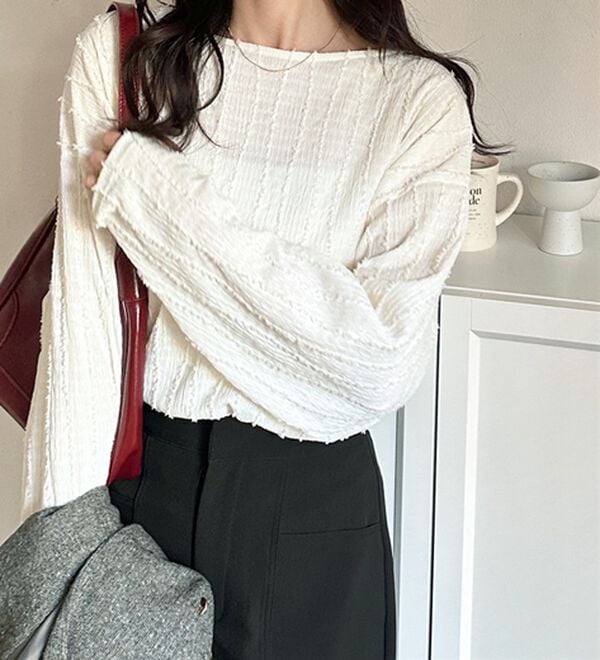 GeeRA（ジーラ）の「シャギージャカードボートネックカットソー（カットソー）」｜詳細画像