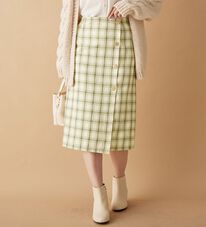 alotta（アロッタ）の「ラップデザインチェック柄タイトスカート（ひざ丈スカート）」