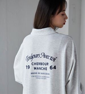 RANAN（ラナン）の「バックプリントポロ襟裏毛ワンピース（その他ワンピース）」｜オートミール