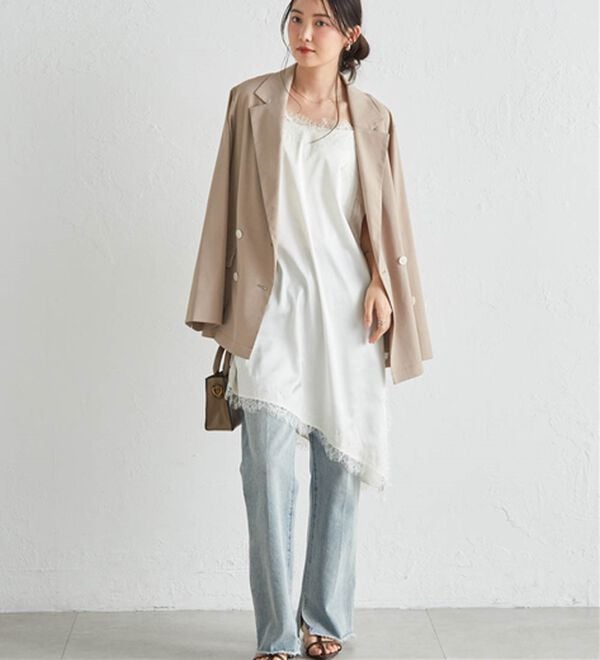 RANAN（ラナン）の「アシメレースサテンチュニック（チュニック）」｜詳細画像