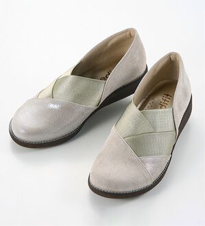 ルフラン（ルフラン）の「＜メディフィット＞５Ｅストレッチスリッポン（スリッポン）」｜メタリックシルバー