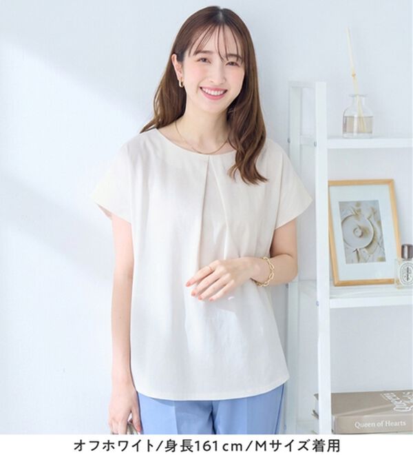 alotta（アロッタ）の「ひんやりタックデザインＴシャツ（カットソー）」｜詳細画像