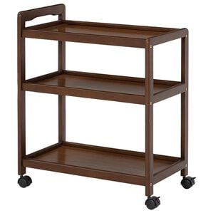 「天然木キッチンワゴン（調理台・キッチンカウンター）」｜ダークブラウン