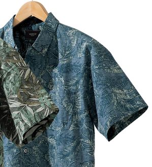 「大人デザインの涼感リゾートシャツ（メンズシャツ）」｜ダークネイビー