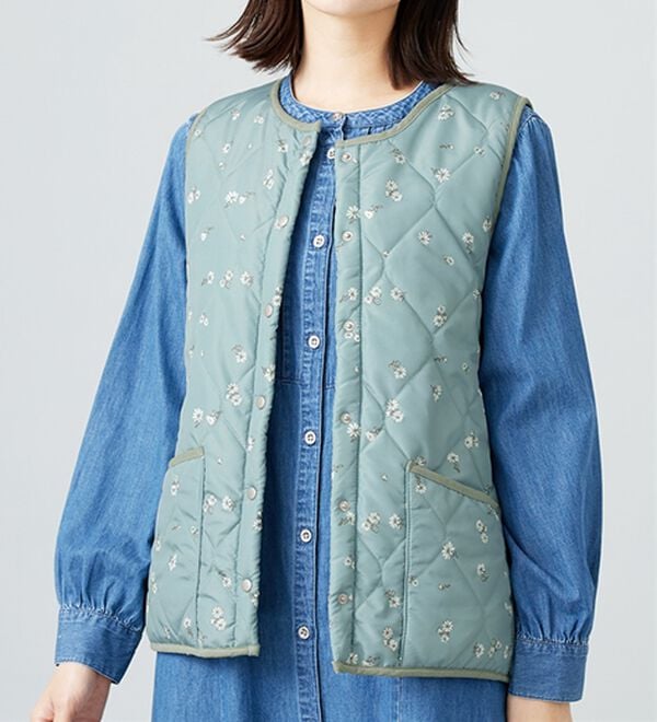 BELLUNA（ベルーナ）の「【洗える！】裏ファー素材中わたキルトベスト（ベスト）」｜詳細画像