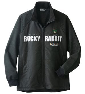 「＜ロッキーラビット＞エンボス柄裏フリースジャケット（メンズジャケット）」｜ブラック