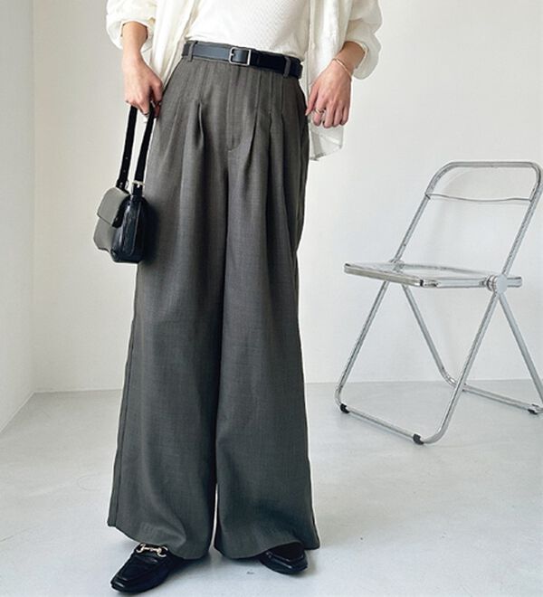 GeeRA（ジーラ）の「３タックワイドパンツ（フルレングスパンツ）」｜詳細画像