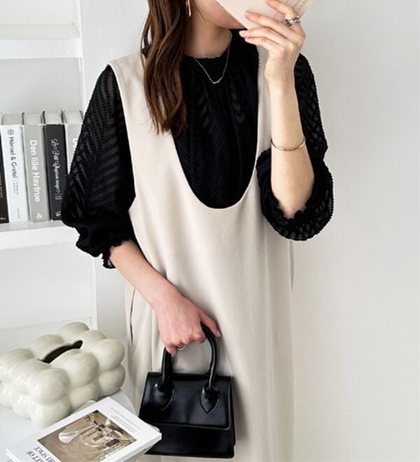 GeeRA（ジーラ）の「楽ちん！ストレッチ前後２ＷＡＹジャンパースカート（ジャンパースカート）」｜詳細画像