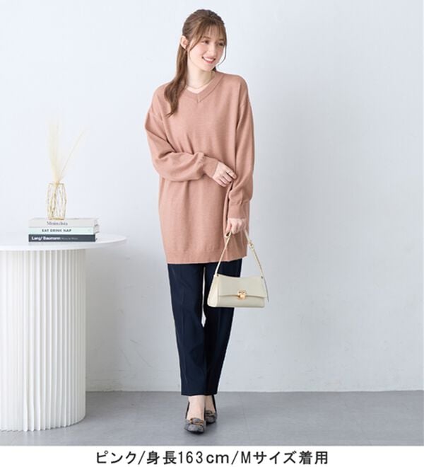 alotta（アロッタ）の「洗える！ゆるニットＶネックチュニック（チュニック）」｜詳細画像