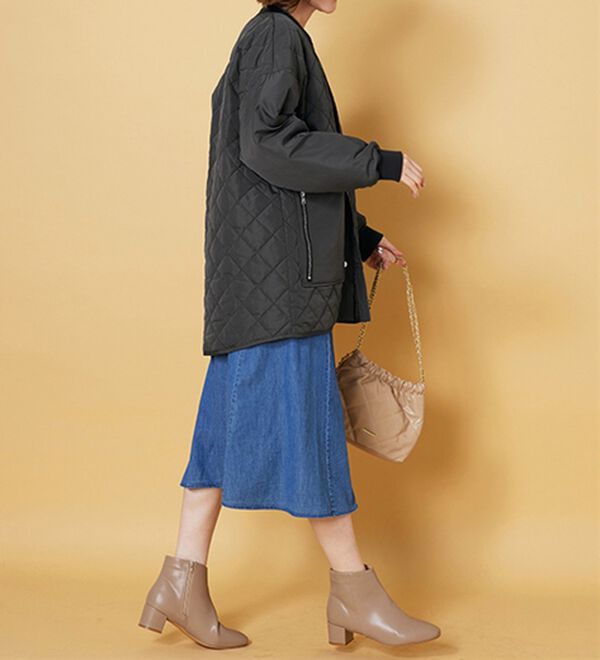 BELLUNA（ベルーナ）の「軽い着心地！ビッグポケット付キルトコート（ハーフコート）」｜詳細画像