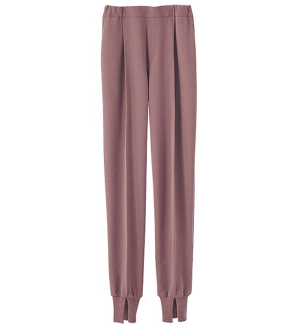 BELLUNA（ベルーナ）の「家でも外でも楽ちん裾リブパンツ（フルレングスパンツ）」｜アッシュピンク