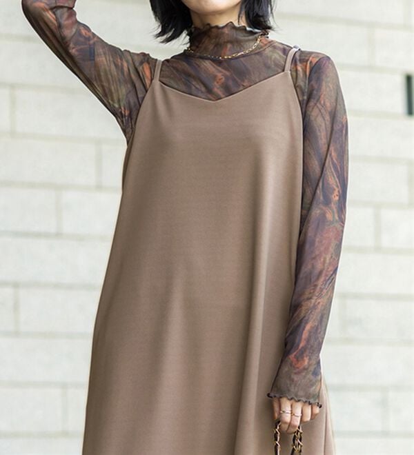 BELLUNA（ベルーナ）の「シアープルオーバー付！ワンピースアンサンブル（その他ワンピース）」｜詳細画像