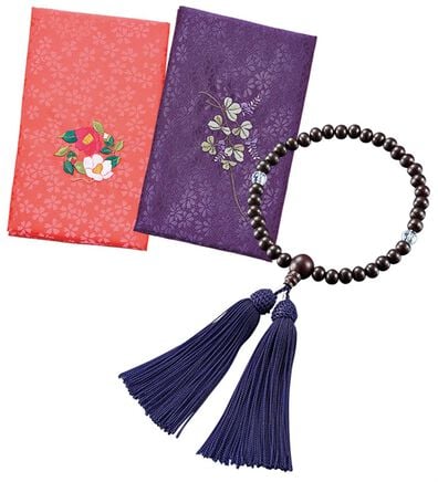 「京都のお念珠＆折りたたみふくさ２色組セット（その他メンズファッション小物）」