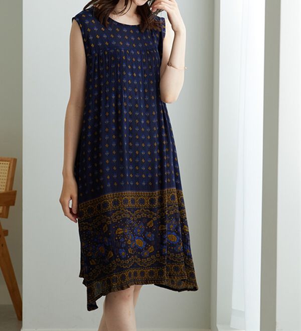 BELLUNA（ベルーナ）の「楊柳素材ノースリーブワンピース（その他ワンピース）」｜詳細画像