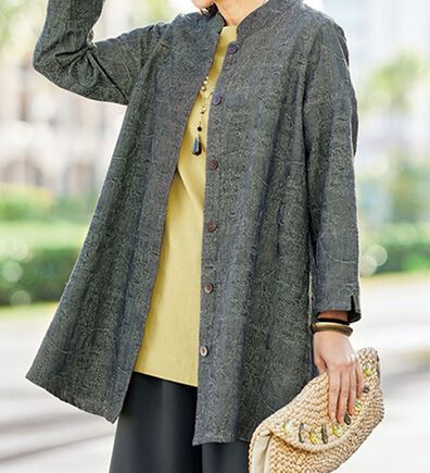 BELLUNA（ベルーナ）の「インド綿ジャカードジャケット（シャツ）」