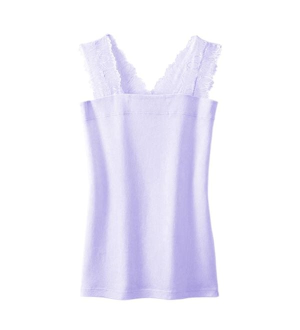 LAVIENNE（ラヴィエンヌ）の「【吸汗速乾】綿１００％前後２ｗａｙレース汗取りタンクトップインナー（肌着・インナーウェア）」｜詳細画像