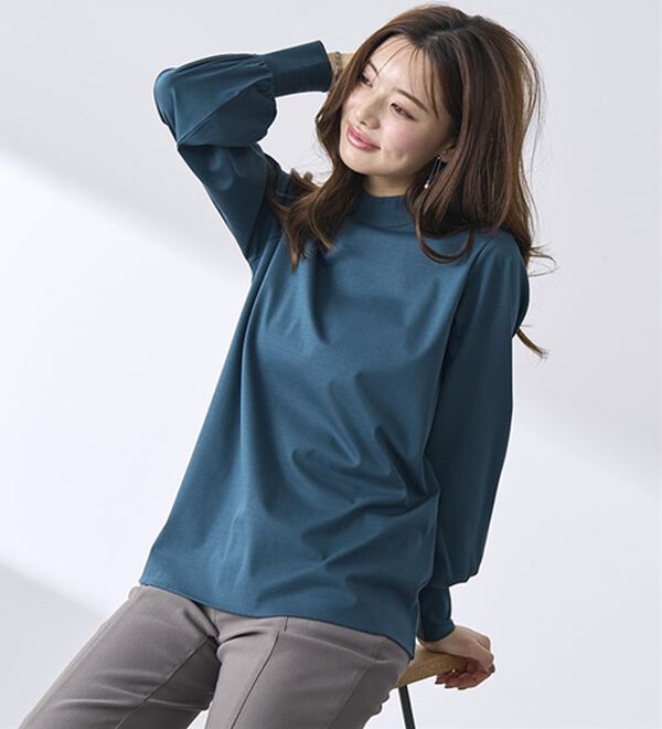 BELLUNA（ベルーナ）の「艶やかコットン１００％プルオーバー（カットソー）」｜詳細画像
