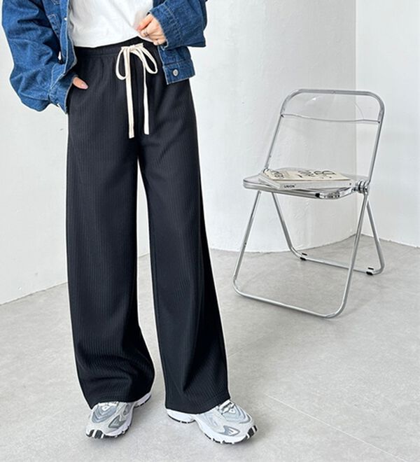 GeeRA（ジーラ）の「ふわふわあったか！裏起毛リブワイドパンツ（フルレングスパンツ）」｜詳細画像