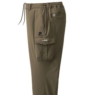 「＜フィラ＞裏起毛ウエストイージーカーゴパンツ（メンズフルレングスパンツ）」｜カーキ