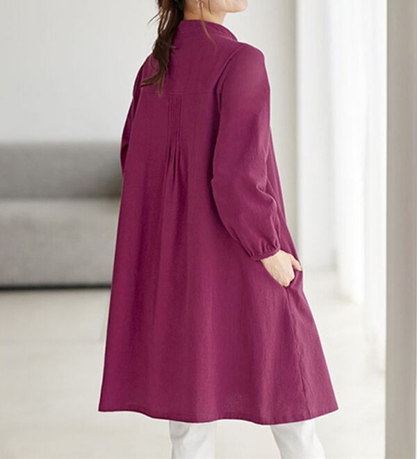 BELLUNA（ベルーナ）の「ナチュラルに体型カバー　ピンタックチュニックワンピース（チュニックワンピース）」｜詳細画像