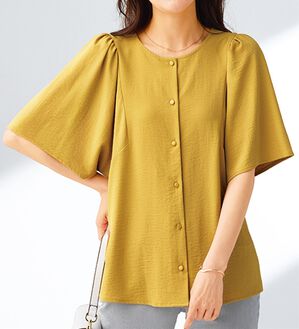 BELLUNA（ベルーナ）の「お手入れ楽々！ビンテージ素材ブラウス（ブラウス）」｜詳細画像