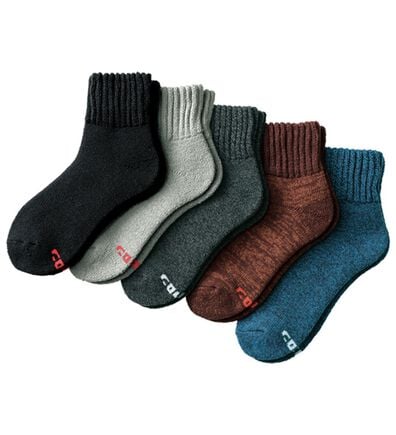 「【５足組】＜ホカロン＞まるで毛布！ふわふわ裏起毛ソックス（メンズ靴下・タイツ）」