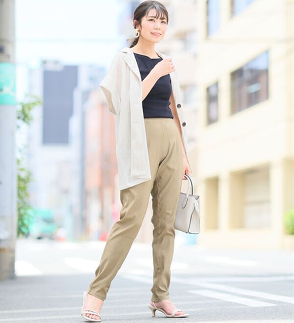 A HAPPY MARILYN（アハッピーマリリン）の「【Ｍ～８Ｌ】【楽冷】接触冷感ストレッチ美脚レギンスパンツ（フルレングスパンツ）」｜詳細画像