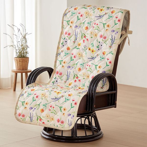 「お買得！ふんわりロング座椅子カバー（チェアカバー・チェアパッド）」｜1