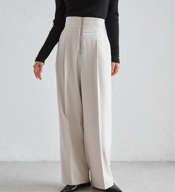 RANAN（ラナン）の「ハイウエストジップワイドパンツ（ワイドパンツ・ガウチョ）」｜詳細画像