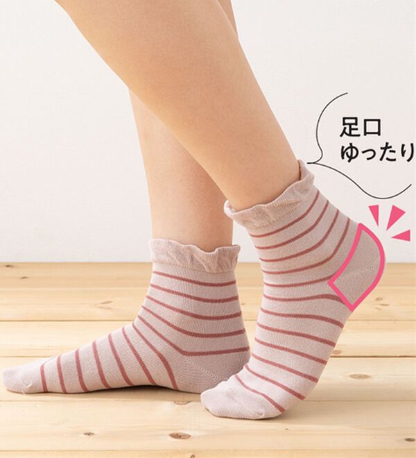 LAVIENNE（ラヴィエンヌ）の「【４足組】かかとフィットクルー丈ソックス（靴下・ストッキング）」｜詳細画像