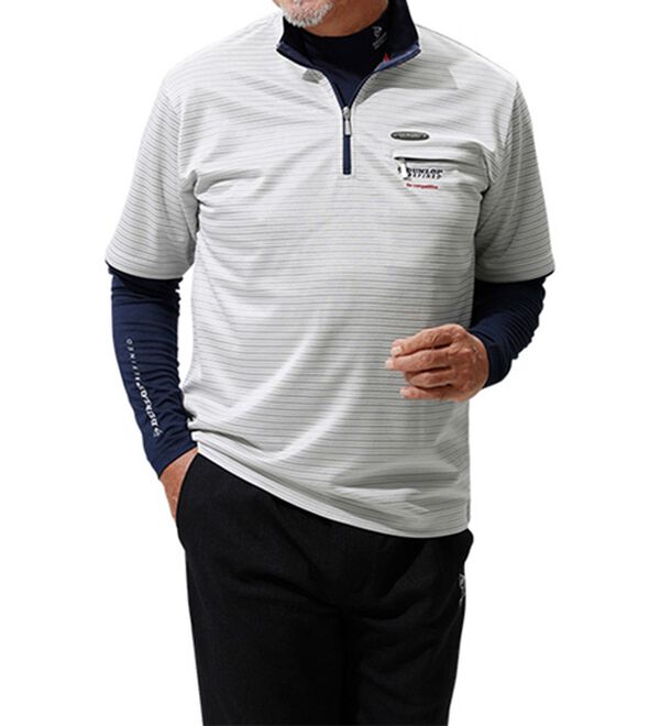 「【３色組】＜ダンロップ・リファインド＞ハーフジップアンサンブル・ハーフジップ・ハイネック（メンズシャツ）」｜詳細画像