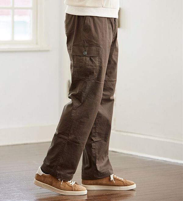 「＜コムルヴァン・オム＞ラクして暖か裏フリースパンツ（メンズフルレングスパンツ）」｜詳細画像