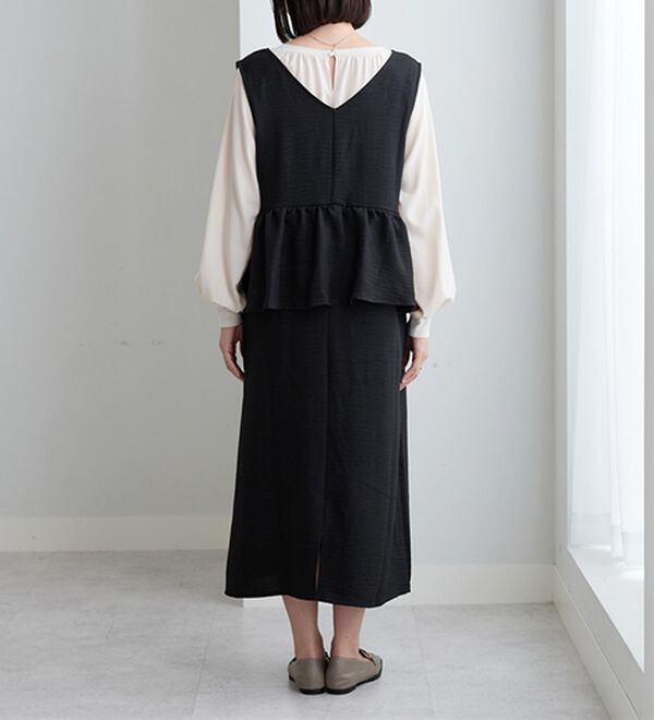 BELLUNA（ベルーナ）の「体型カバー！ペプラムジャンパースカート（ジャンパースカート）」｜詳細画像