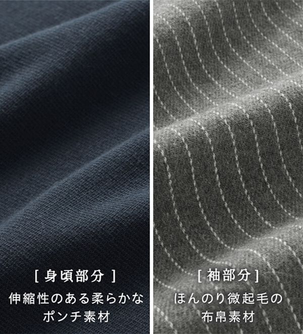 Viola e Viola（ヴィオラ エ ヴィオラ）の「楽ちんコーデ袖切替ドッキングワンピース（ドッキングワンピース）」｜詳細画像