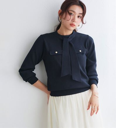 Pierrot（ピエロ）の「ボウタイポケットニット（ニット・セーター）」