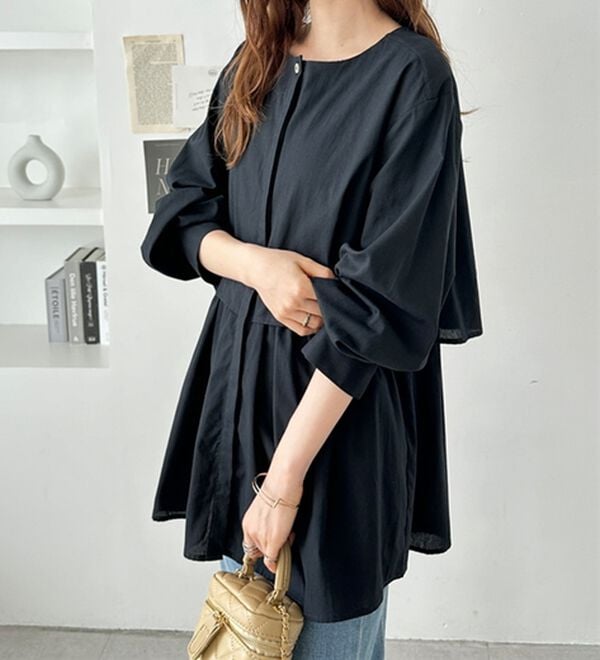 GeeRA（ジーラ）の「羽織にもなる！ペプラムシャツチュニック（チュニック）」｜詳細画像