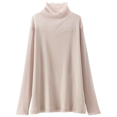 BELLUNA（ベルーナ）の「重ねるだけでサマになる！あったかシアーハイネックプルオーバー（カットソー）」