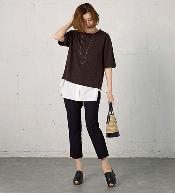 BELLUNA（ベルーナ）の「 【接触冷感】【選べる2丈】サラリ裏メッシュ美脚アンクルパンツ（フルレングスパンツ）」｜詳細画像